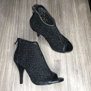 Peep Toe Booties NWOT Black